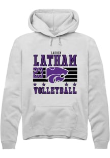 Lauren Latham K-State Wildcats Mens White NIL Striped Player Hood