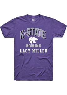 Lacy Miller K-State Wildcats Purple NIL Arch Logo Short Sleeve Player T Shirt