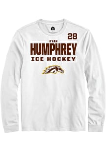 Ryan Humphrey Western Michigan Broncos White NIL Stacked Box Long Sleeve Player T Shirt