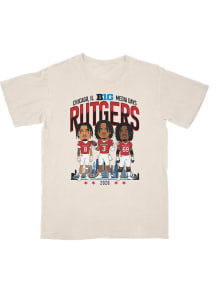 Campus Ink Rutgers Scarlet Knights Youth Ivory Caricature Player Tee