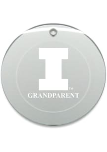 Illinois Fighting Illini Grandparent Round Ornament - White