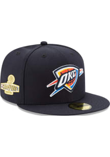 New Era Oklahoma City Thunder Mens Navy Blue 2025 NBA Champions Edition Side Patch 59FIFTY Fitted..