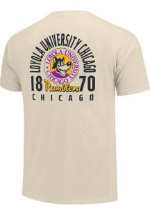 Loyola Ramblers Ivory Mascot Overlay Short Sleeve T Shirt