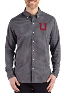 Cutter and Buck Utah Utes Mens Black Vault Skyline Long Sleeve Dress Shirt