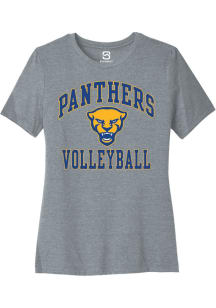 Summit Sportswear Pitt Panthers Womens Grey Heather Volleyball Crewneck Short Sleeve T-Shirt