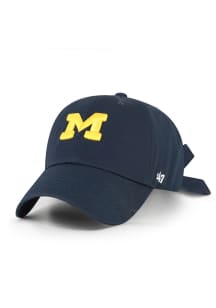 47 Michigan Wolverines Blue Bow Back Clean Up Womens Adjustable Hat