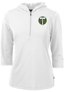 Cutter and Buck Portland Timbers Womens White Virtue Eco Pique Hooded Sweatshirt