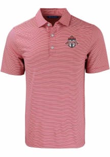 Cutter and Buck Toronto FC Mens Red Forge Double Stripe Short Sleeve Polo