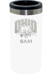 The Memory Company Ohio Bobcats Personalized Laser Etched 12oz Slim Can Stainless Steel Coolie