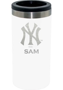 The Memory Company New York Yankees Personalized Laser Etched 12oz Slim Can Stainless Steel Coolie