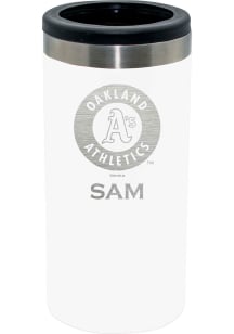 The Memory Company Oakland Athletics Personalized Laser Etched 12oz Slim Can Stainless Steel Cooli..
