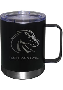 Boise State Broncos Personalized Laser Etched 12oz Handle Lowball Tumbler - Black
