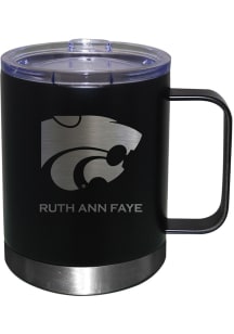 K-State Wildcats Personalized Laser Etched 12oz Handle Lowball Tumbler - Black