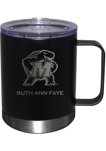 Maryland Terrapins Personalized Laser Etched 12oz Handle Lowball Tumbler - Black