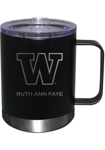 Washington Huskies Personalized Laser Etched 12oz Handle Lowball Tumbler - Black