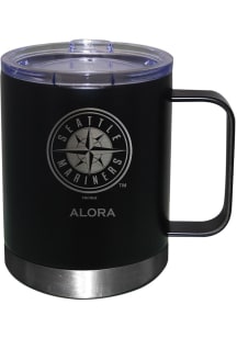 Seattle Mariners Personalized Laser Etched 12oz Handle Lowball Tumbler - Black