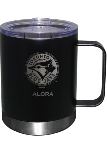 Toronto Blue Jays Personalized Laser Etched 12oz Handle Lowball Tumbler - Black