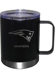 New England Patriots Personalized Laser Etched 12oz Handle Lowball Tumbler - Black
