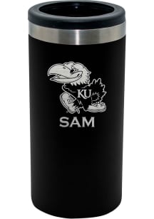 The Memory Company Kansas Jayhawks Personalized Laser Etched 12oz Slim Can Stainless Steel Coolie