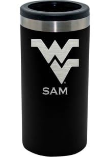 The Memory Company Wisconsin Badgers Personalized Laser Etched 12oz Slim Can Stainless Steel Cooli..