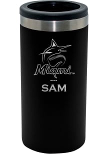 The Memory Company Miami Marlins Personalized Laser Etched 12oz Slim Can Stainless Steel Coolie