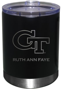 GA Tech Yellow Jackets Personalized Laser Etched 12oz Lowball Tumbler - Black