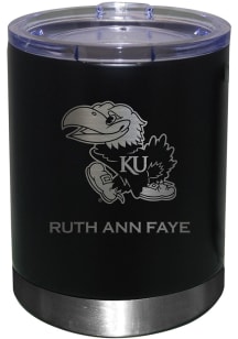 Kansas Jayhawks Personalized Laser Etched 12oz Lowball Tumbler - Black