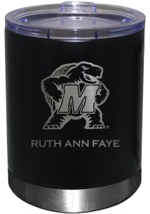 Maryland Terrapins Personalized Laser Etched 12oz Lowball Tumbler - Black