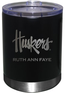 Nebraska Cornhuskers Personalized Laser Etched 12oz Lowball Tumbler - Black