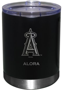 Los Angeles Angels Personalized Laser Etched 12oz Lowball Tumbler - Black