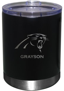 Carolina Panthers Personalized Laser Etched 12oz Lowball Tumbler - Black