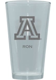 Arizona Wildcats Personalized Laser Etched 17oz Pint Glass - White