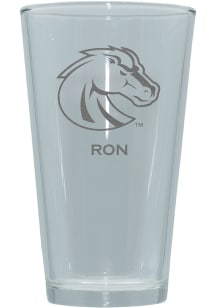 Boise State Broncos Personalized Laser Etched 17oz Pint Glass - White