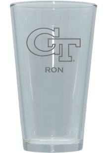 GA Tech Yellow Jackets Personalized Laser Etched 17oz Pint Glass - White