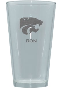 K-State Wildcats Personalized Laser Etched 17oz Pint Glass - White