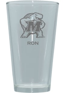 Maryland Terrapins Personalized Laser Etched 17oz Pint Glass - White