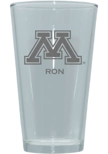 Minnesota Golden Gophers Personalized Laser Etched 17oz Pint Glass - White