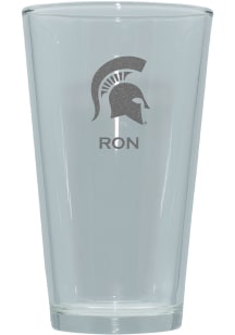Michigan State Spartans Personalized Laser Etched 17oz Pint Glass - White