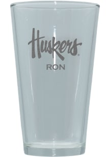 Nebraska Cornhuskers Personalized Laser Etched 17oz Pint Glass - White