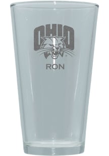 Ohio Bobcats Personalized Laser Etched 17oz Pint Glass - White