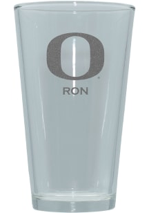 Oregon Ducks Personalized Laser Etched 17oz Pint Glass - White