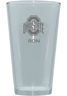 Ohio State Buckeyes Personalized Laser Etched 17oz Pint Glass - White