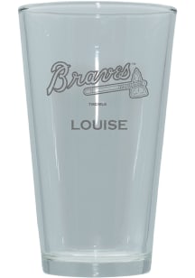 Atlanta Braves Personalized Laser Etched 17oz Pint Glass - White