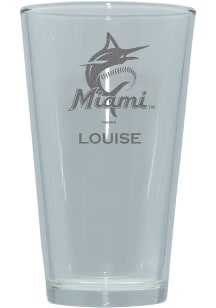 Miami Marlins Personalized Laser Etched 17oz Pint Glass - White