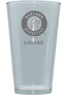 Oakland Athletics Personalized Laser Etched 17oz Pint Glass - White