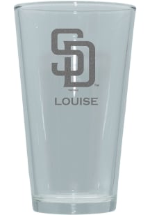 San Diego Padres Personalized Laser Etched 17oz Pint Glass - White