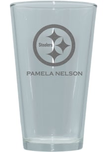 Pittsburgh Steelers Personalized Laser Etched 17oz Pint Glass - White