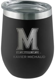 Maryland Terrapins Personalized Laser Etched 12oz Stemless Wine Tumbler - Black
