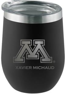 Minnesota Golden Gophers Personalized Laser Etched 12oz Stemless Wine Tumbler - Black
