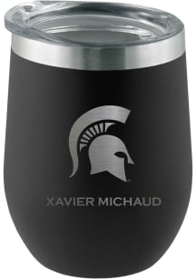 Michigan State Spartans Personalized Laser Etched 12oz Stemless Wine Tumbler - Black